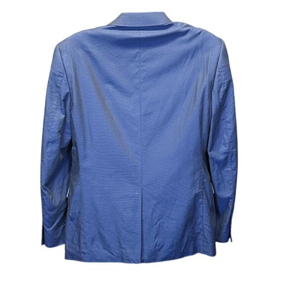 Saddlebred Blue Sports Coat Size 40R Cotton Two Button Single Breasted Blazer - Picture 2 of 7